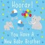 New Baby Brother Card - 'Hooray!' - 'You Have A New Baby Brother' | Hunts England